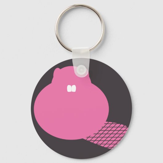 roze beaver sleutelhanger (Voorkant)