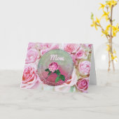 Roze Bed van het Moederdag van Rozen Kaart (Gele Bloem)