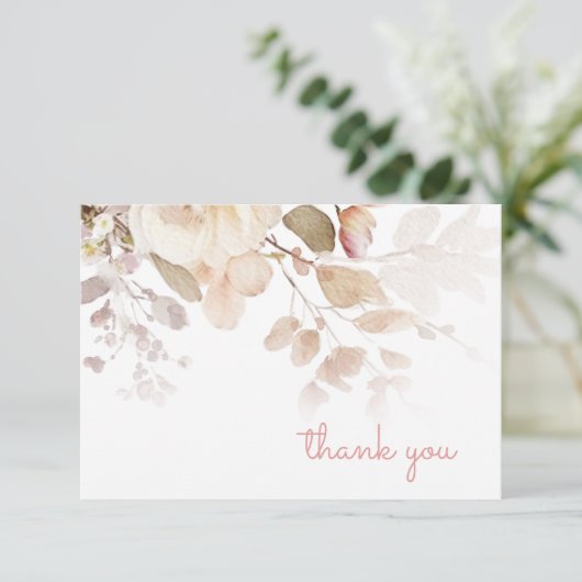  roze bedankje Kaart (Staand voorkant)