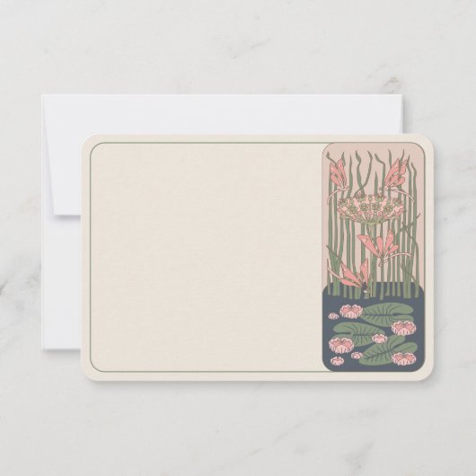 Roze Bedankkaart Belle Epoque Dragonfly Bruiloft Kaart (Achterkant)