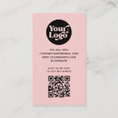 Roze Bedankt Bestel Business Logo QR Code Retail Kortingskaartje (Achterkant)
