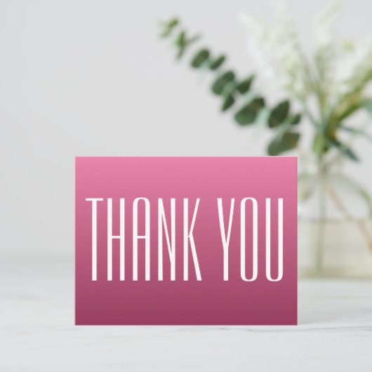 Roze bedankt Briefkaart (Staand voorkant)