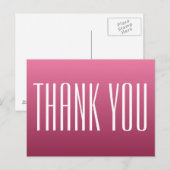 Roze bedankt Briefkaart (Voorkant / Achterkant)