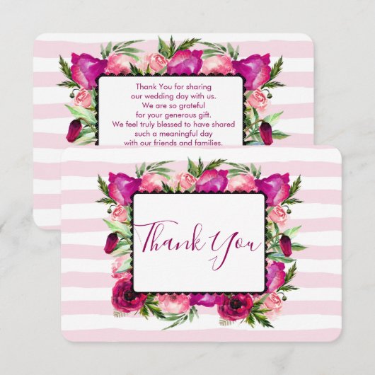 Roze Bedankt en papegaaiachtigen Bouquet Weddensch (Voorkant / Achterkant)