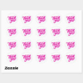 Roze Bedankt Glitter Sticker met Hartjes (Vel)
