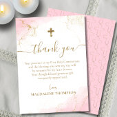 Roze Bedankt Gold Cross Girl Eerste Communie