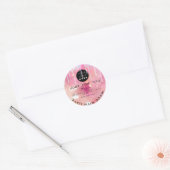 Roze, bedankt Logo holograaf gemaakt met liefdessc Ronde Sticker (Envelop)