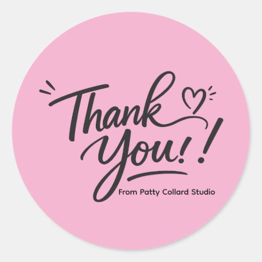 Roze Bedankt! moderne kalligrafie Sticker (Voorkant)