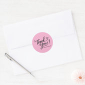 Roze Bedankt! moderne kalligrafie Sticker (Envelop)