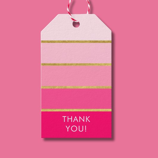 Roze Bedankt Verjaardag Cadeaulabel