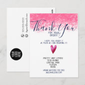 ROZE Bedankt voor uw bestelling Zakelijk Insteekka Briefkaart (Voorkant / Achterkant)