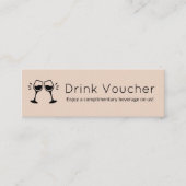 Roze Bedrijf Logo Drink Voucher | Zakelijk eveneme Mini Visitekaartje (Voorkant)