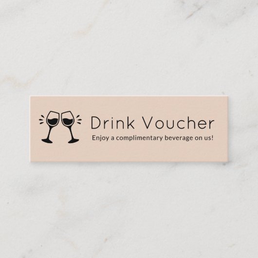 Roze Bedrijf Logo Drink Voucher | Zakelijk eveneme Mini Visitekaartje (Voorkant)