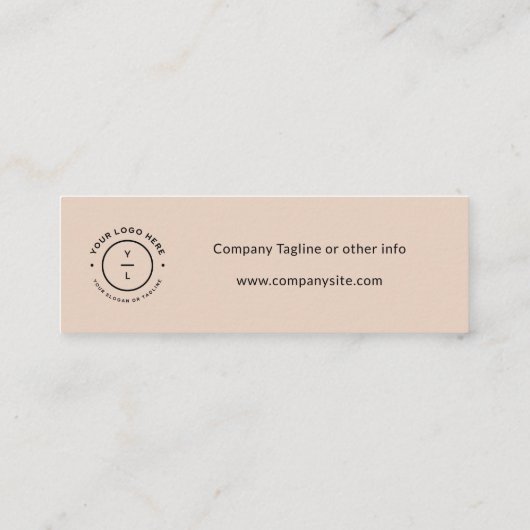 Roze Bedrijf Logo Drink Voucher | Zakelijk eveneme Mini Visitekaartje (Achterkant)