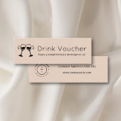Roze Bedrijf Logo Drink Voucher | Zakelijk eveneme Mini Visitekaartje