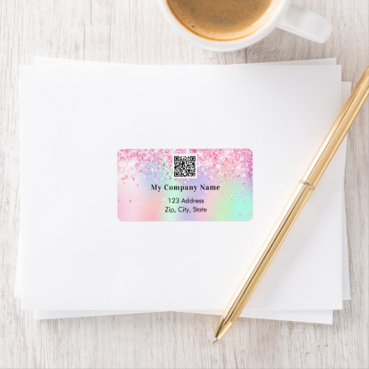 Roze bedrijfscode retouradres etiket (Insitu)