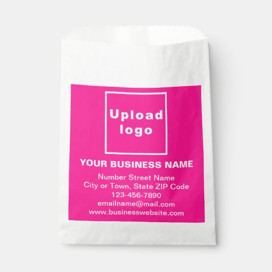 Roze bedrijfsmerk op papiertas bedankzakje (Voorkant)