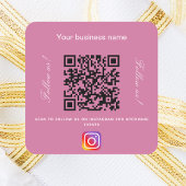 Roze bedrijfsnaam qr code instagram vierkante sticker