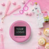 Roze  Bedrijven toevoegen Logo Papieren Kommen (Feest)