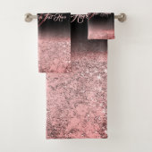 Roze bedrukte sprankeleffect Bling Glam Bad Handdoek (Insitu)