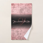 Roze bedrukte sprankeleffect Bling Glam Bad Handdoek (Handdoek)