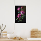 Roze Bee Balm Bloem Art Print Poster (Keuken)