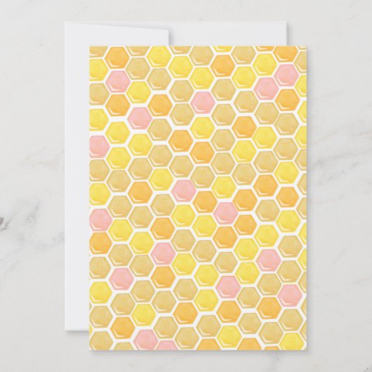 Roze Bee Eerste 1e verjaardag Uitnodiging Meisje (Achterkant)