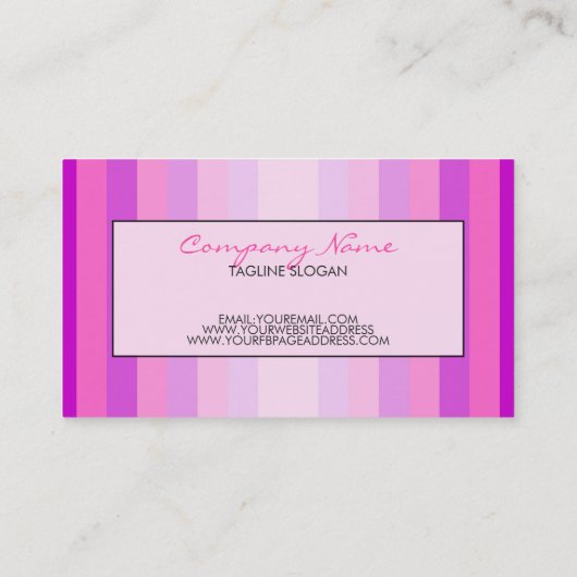 Roze beenstrips visitekaartje (Achterkant)