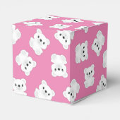 Roze Beer Baby shower Bedankdoosjes (Achterkant)