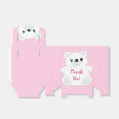 Roze Beer Baby shower Bedankdoosjes (Uitgevouwen)