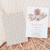 Roze Beer Baby Shower Kaart