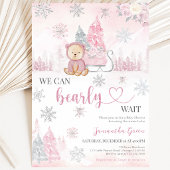 Roze Beer Baby Shower Kaart