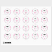 Roze Beer Baby shower Ronde Sticker (Vel)