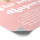 Roze Beer Baby shower Spel Late Night Luiers Poster (Hoek)