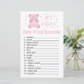 Roze beer Baby word scramble game (Staand voorkant)
