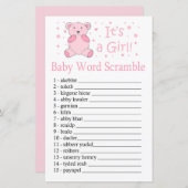 Roze beer Baby word scramble game (Voorkant / Achterkant)