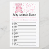 Roze beer Babydieren Naam Game (Voorkant)