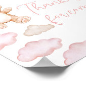 Roze Beer Ballon Bearly Wait Bedankt voor je komst Poster (Hoek)