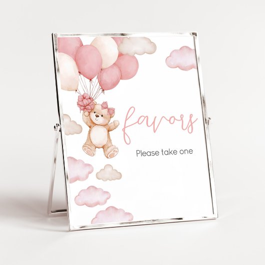 Roze Beer Ballon Bearly Wait Favors Poster
