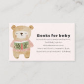Roze Beer Boeken voor baby Request Informatiekaartje (Voorkant)