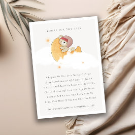 Roze Beer boven Moon Girl Boeken voor Baby shower Informatiekaartje