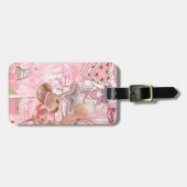 Roze Beer Coquette Bagagelabel (Voorkant horizontaal)