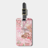 Roze Beer Coquette Bagagelabel (Voorkant verticaal)