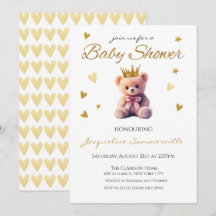 Roze Beer Crown Gold Crown Baby shower Het is een 