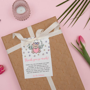 Roze Beer Gewaardeerd Baby shower Dank u wel Bedankkaart