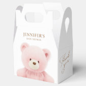 Roze Beer Girl Baby shower, gepersonaliseerd Bedankdoosjes (Geopend)