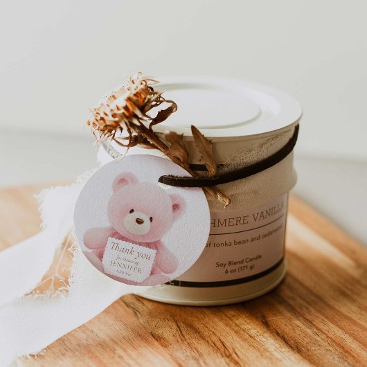 Roze Beer Hartelijk dank voor Labels met cadeaus