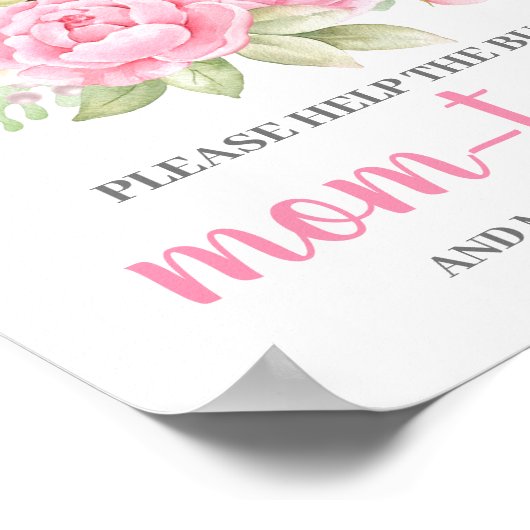 Roze Beer Help mam het adresseerteken Poster (Hoek)