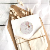 Roze Beer hete luchtballon dank u Ronde Sticker