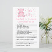 Roze beer Hoe goed ken je het baby shower spel? (Staand voorkant)